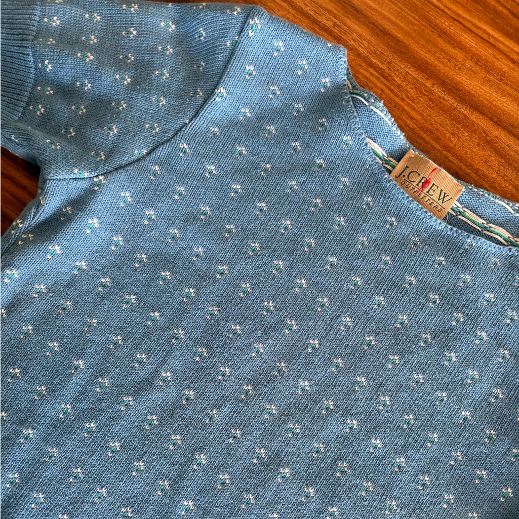J. Crew Light Blue Dot Pattern Sweater
